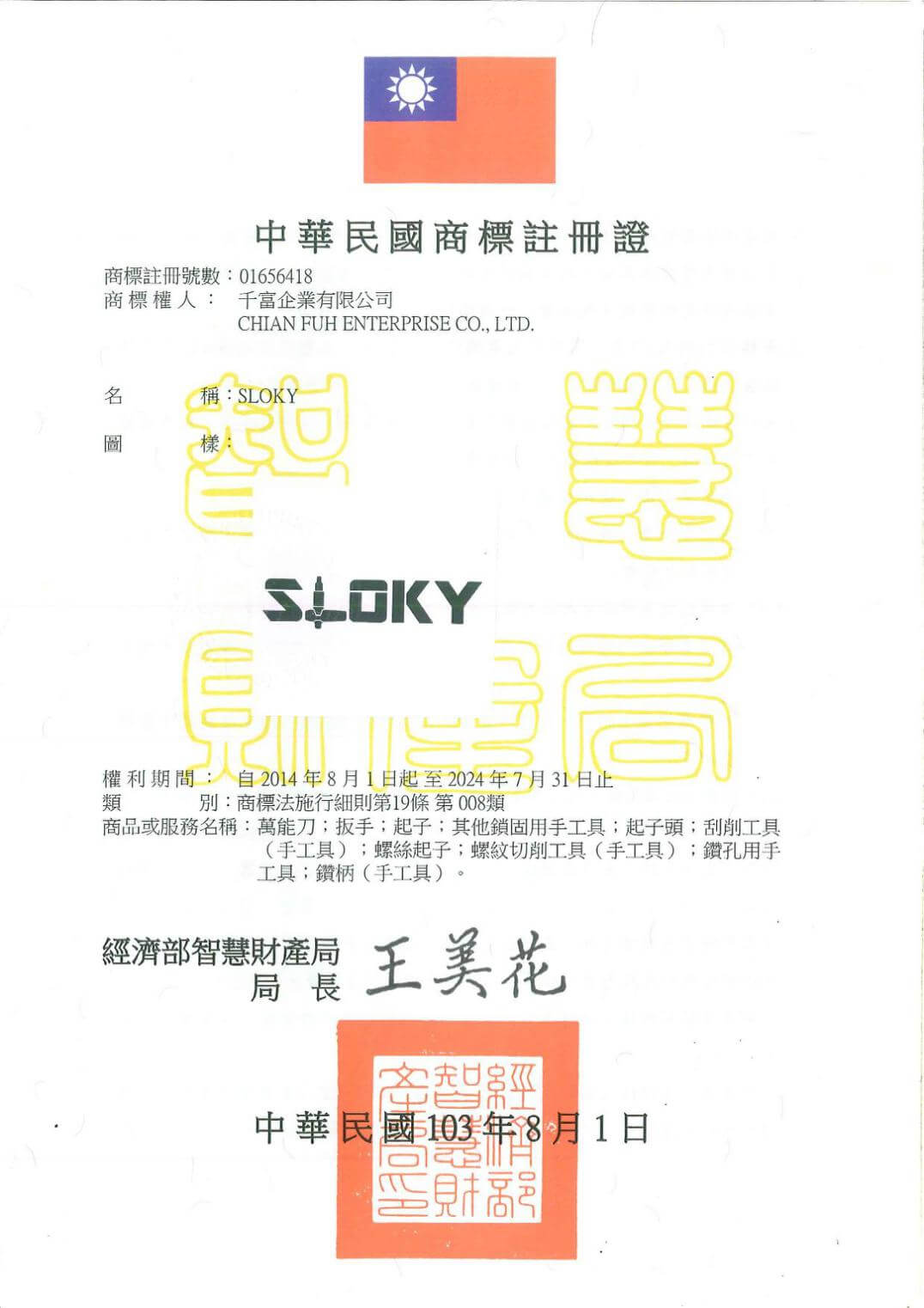 Chienfu-tec CNC Sloky trade mark-1